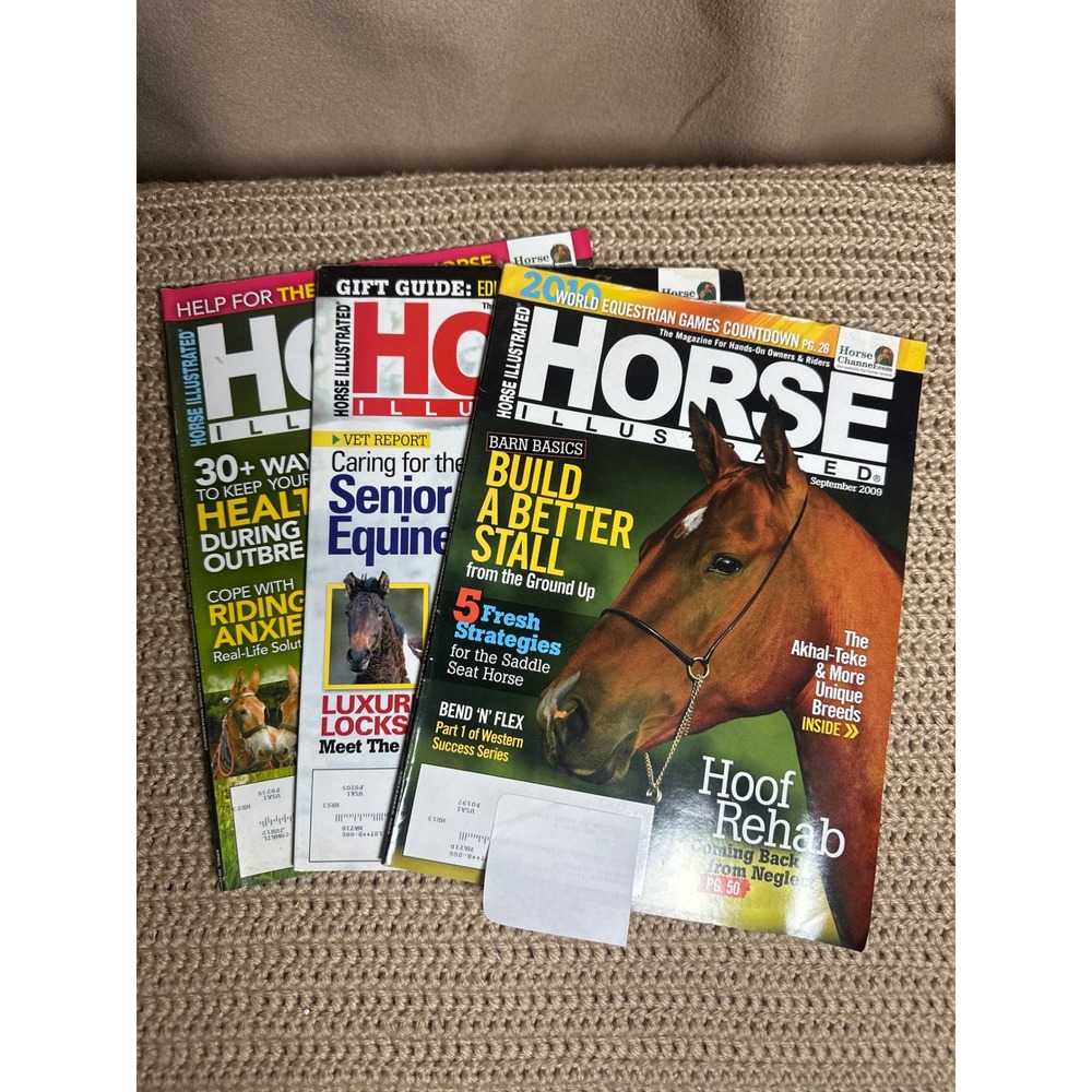 Horse Illustrated Magazine Lot of 3 Issues 2009 2012 Equestrian Care Training